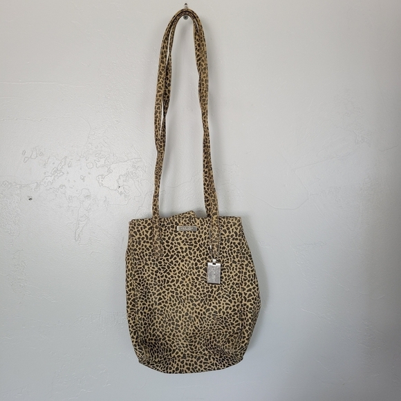 Nine West Cheetah Print Crossbody Bag Purse Brown Beige Leopard Small Mini Y2K - Picture 1 of 8
